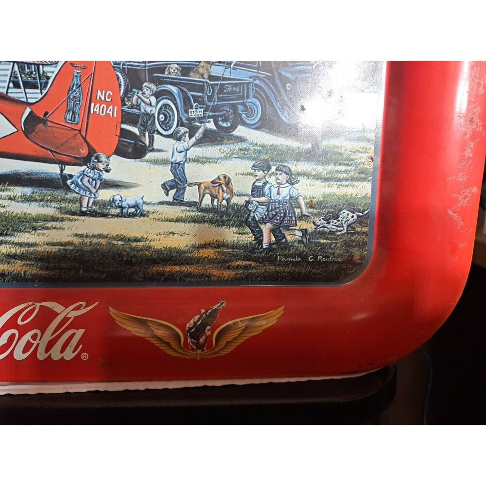 VTG 1998 Coca-Cola Goes Along Tray Pamela Renfroe Signed Metal Nostalgia - Picture 3 of 12